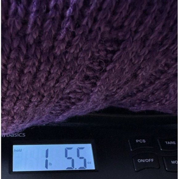 VTG Kilronan Wool Cable Knit Ireland Fisherman Cardigan Sweater Purple Buttons M - Picture 9 of 9